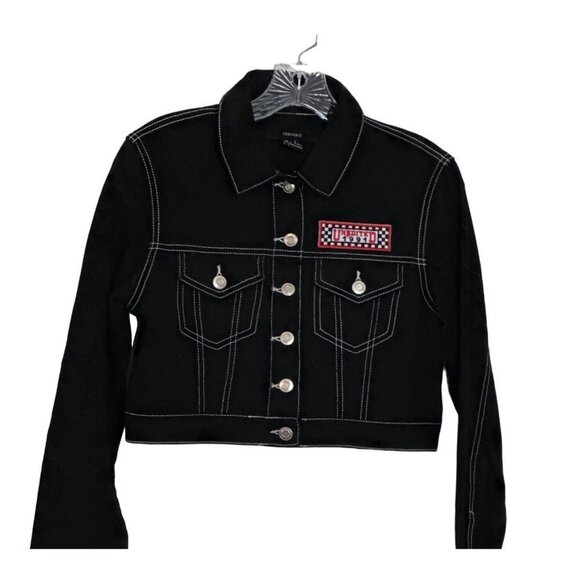 Forever 21 Women's Black Cotton Denim LOng Sleeves Jacket in Size Small Sku 2670 - Picture 2 of 12